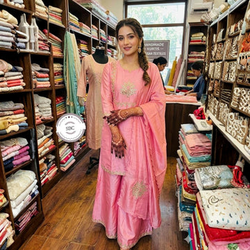 Pure Tissue Heavy Hand Gota Work Palazzo Set