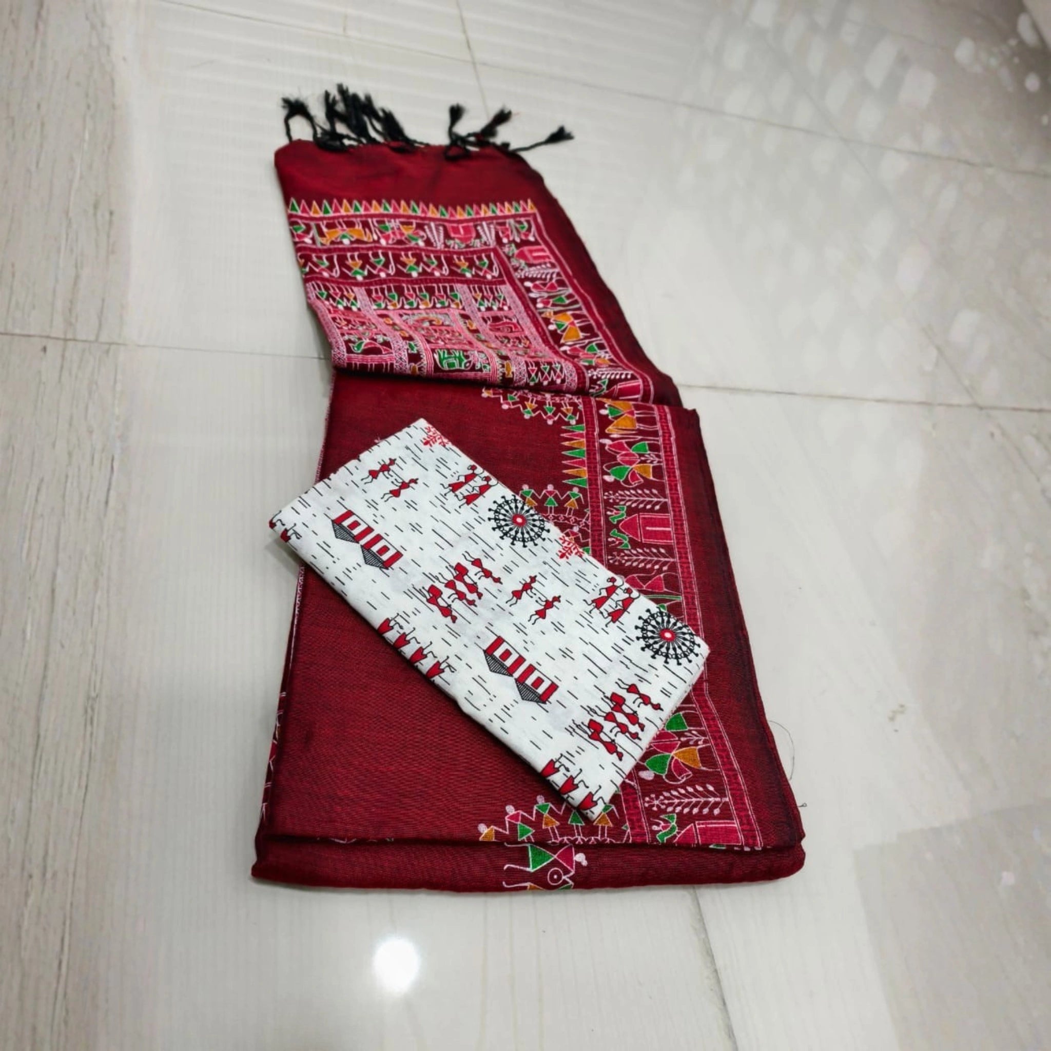 Madhubani Grace Khadi Cotton Saree