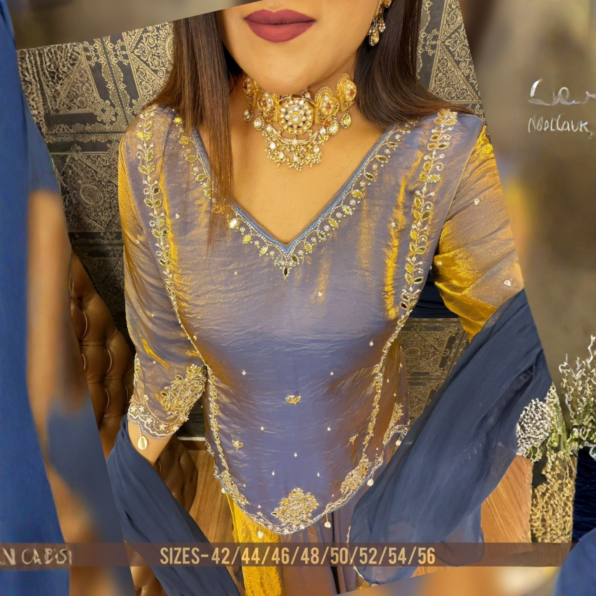Madhubala Vintage Mirror Work Lehenga Set with Dupatta