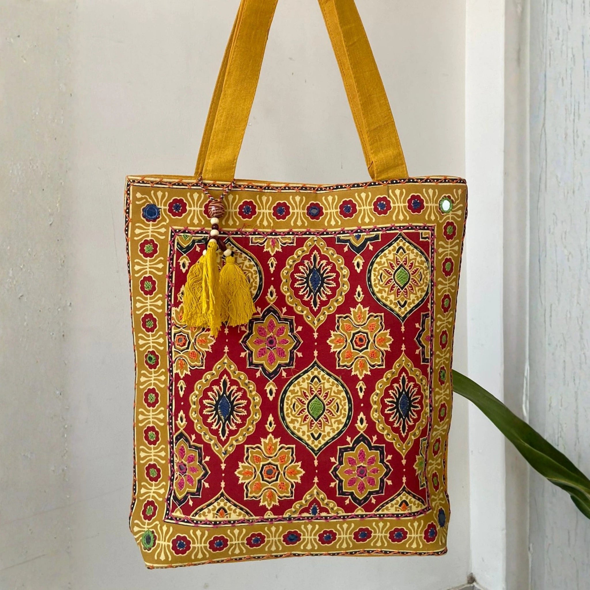 Heritage Ajrakh Embroidered Handbag