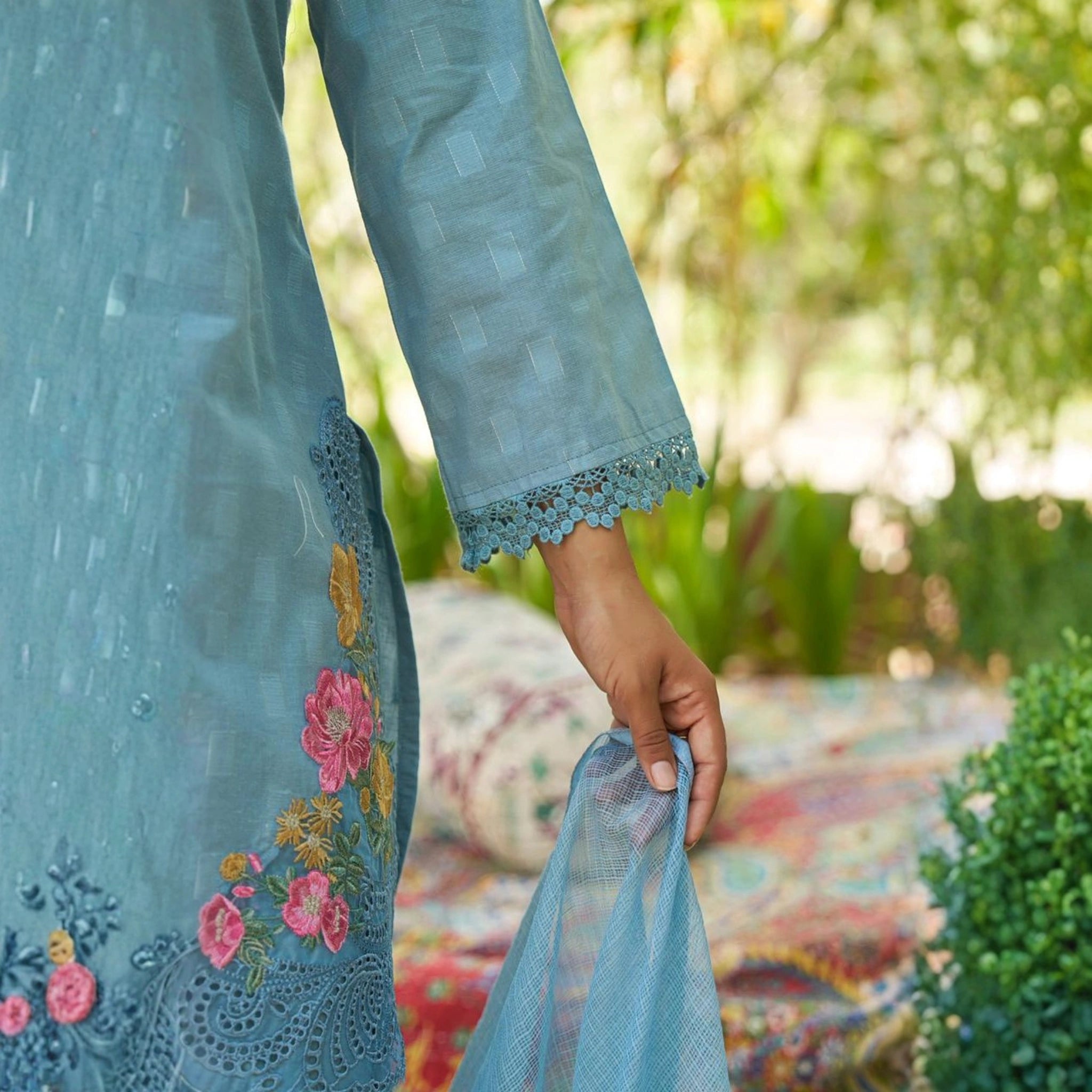 Elegant Cotton Kurta Pant Set with Dupatta