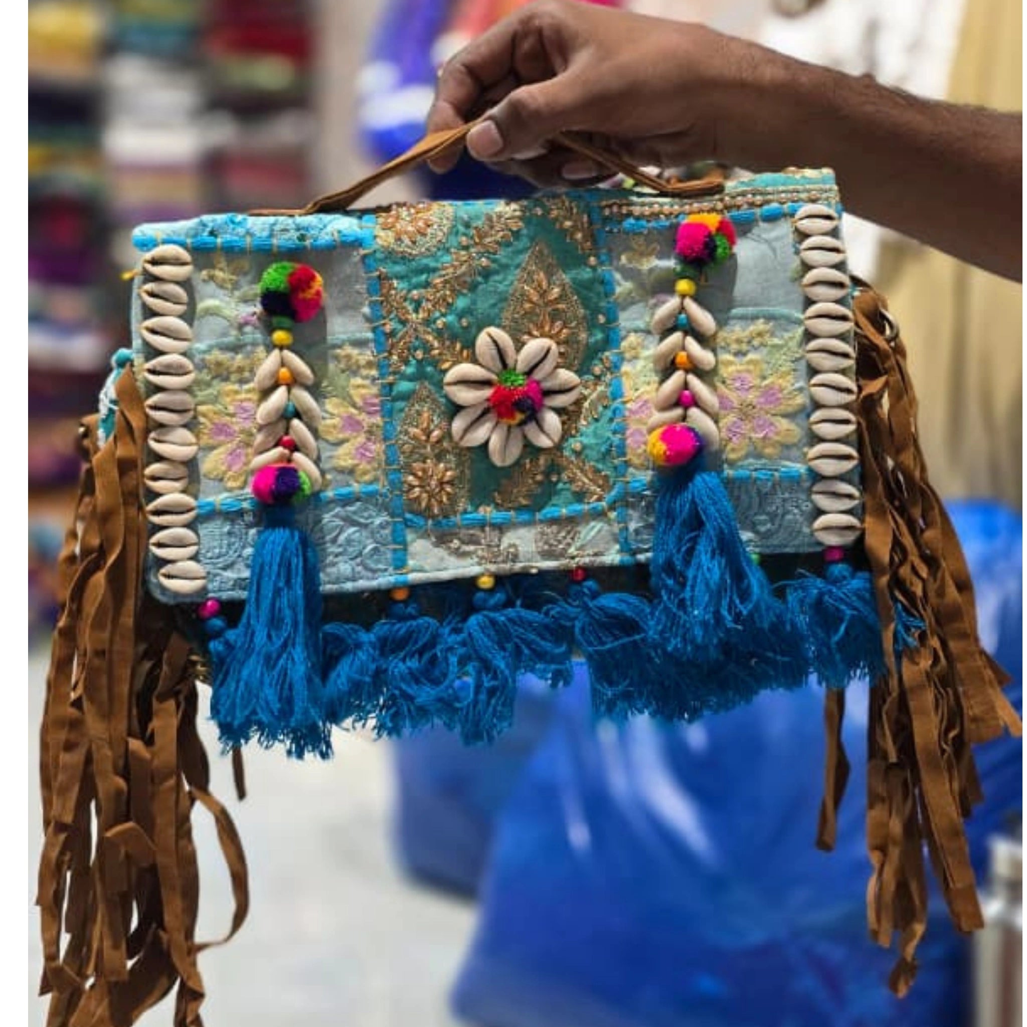 Designer Banjara Sling Bag with Tassels & Mirror Work