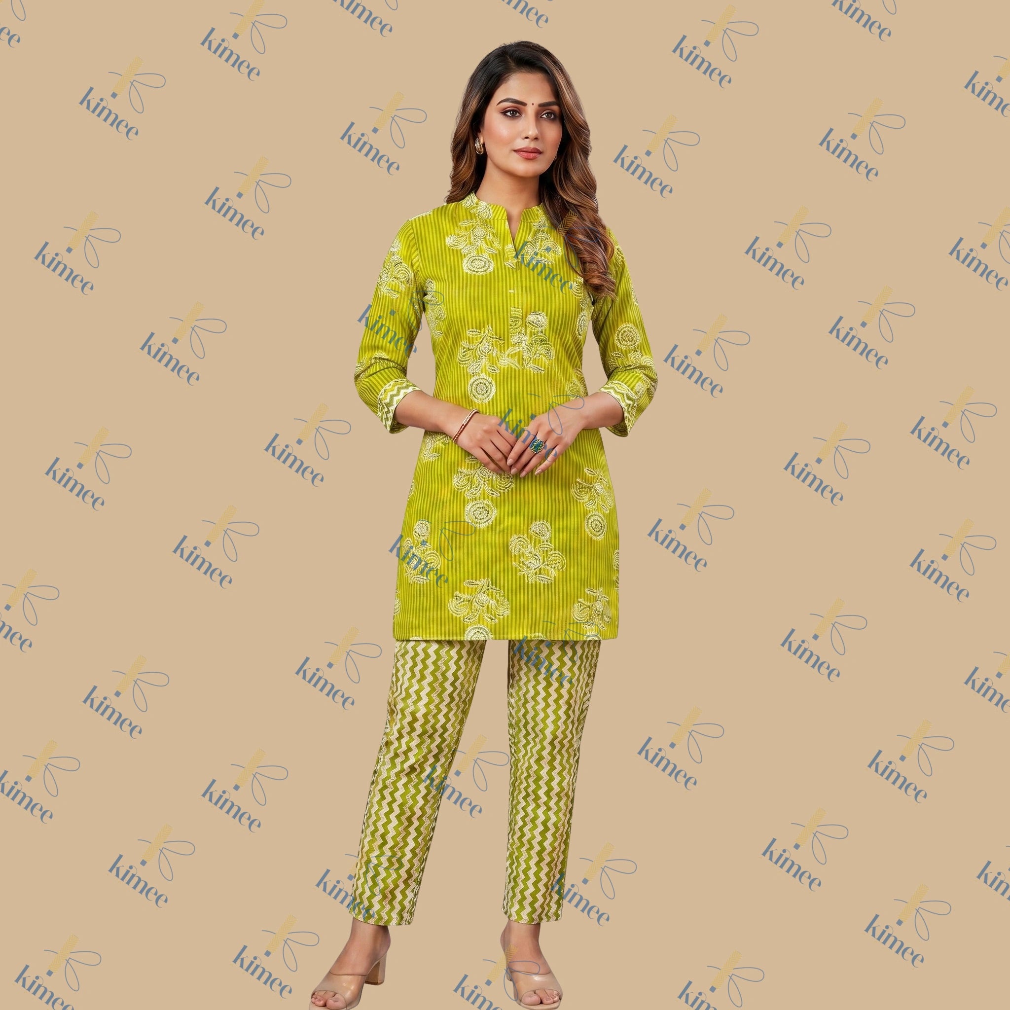 Pure Camric Cotton Kurti Pant Set
