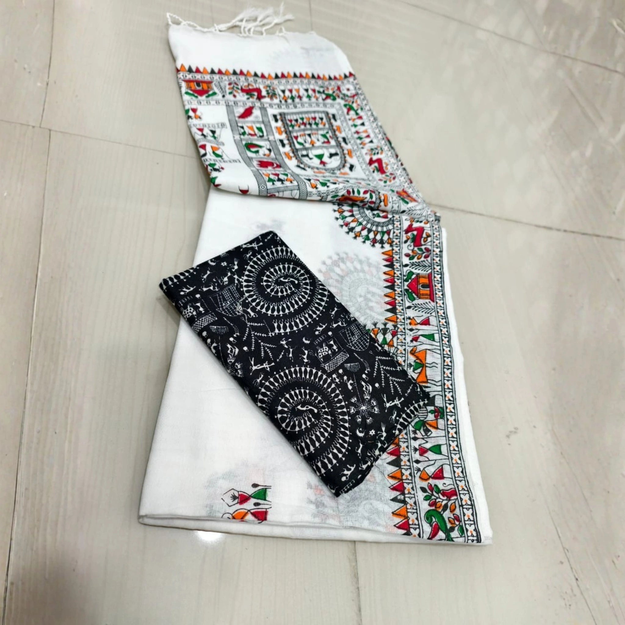 Madhubani Grace Khadi Cotton Saree