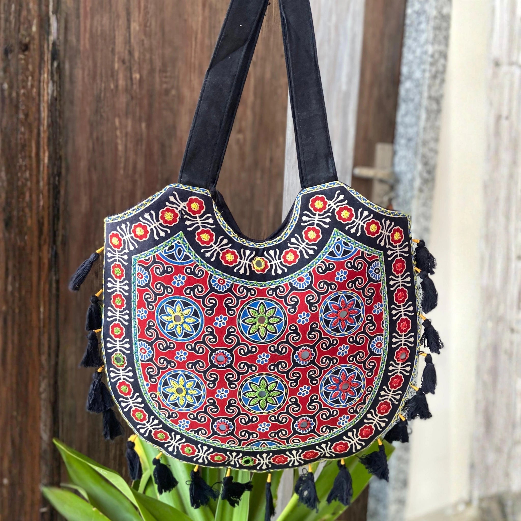 Heritage Ajrakh Embroidered Handbag