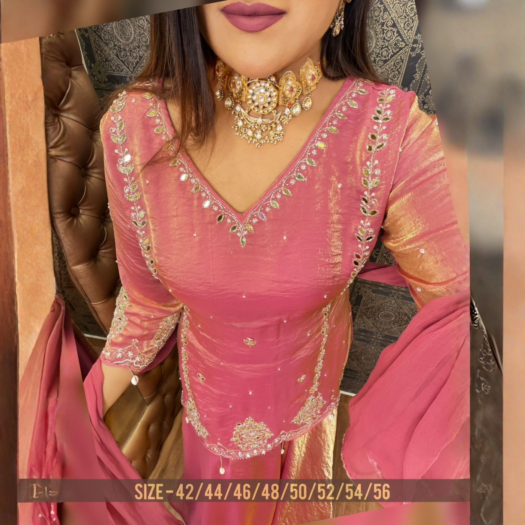 Madhubala Vintage Mirror Work Lehenga Set with Dupatta