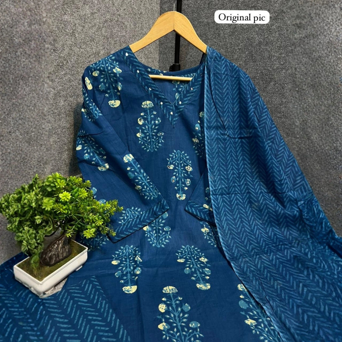 Premium Jaipuri Cotton Kurti Pant Dupatta Set