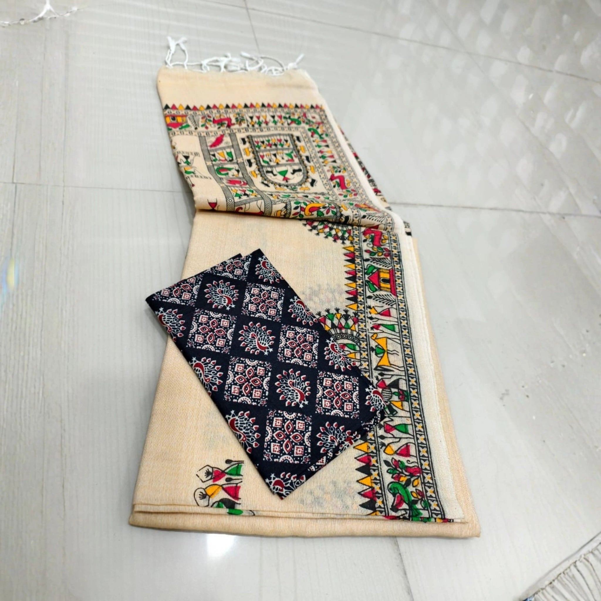 Madhubani Grace Khadi Cotton Saree