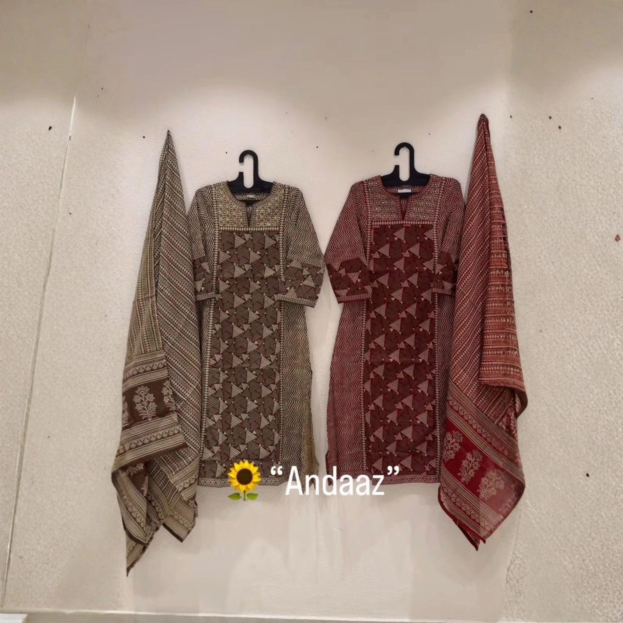Royal Geometric Printed Kurti Pant & Dupatta Set