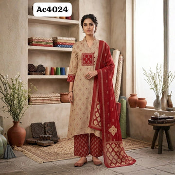 Premium Cotton 3PC Ethnic Designer Suit