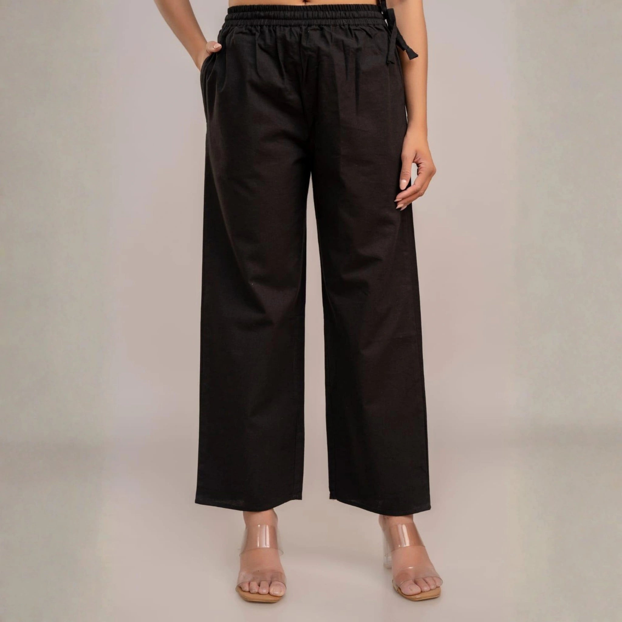Classic Poplin Cotton Tie-Up Trousers
