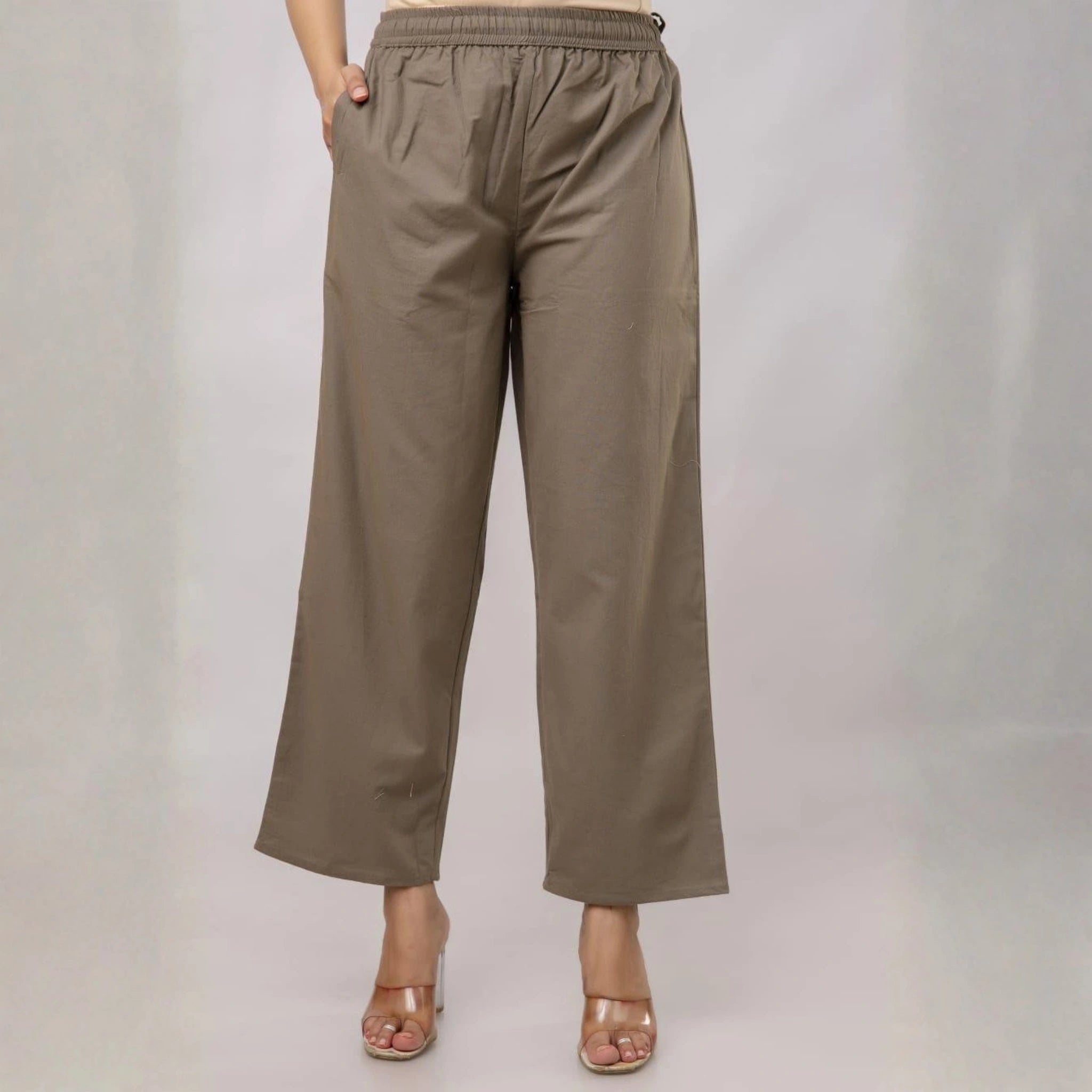 Classic Poplin Cotton Tie-Up Trousers