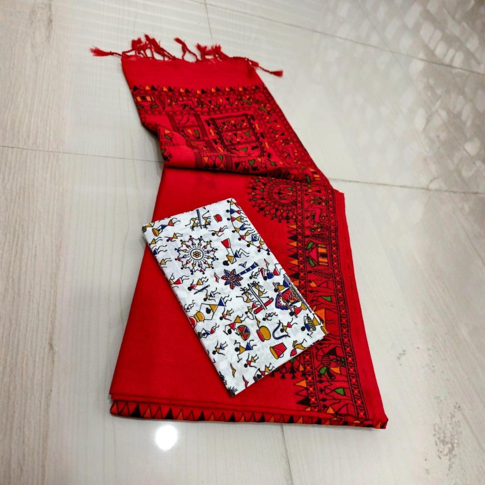 Madhubani Grace Khadi Cotton Saree