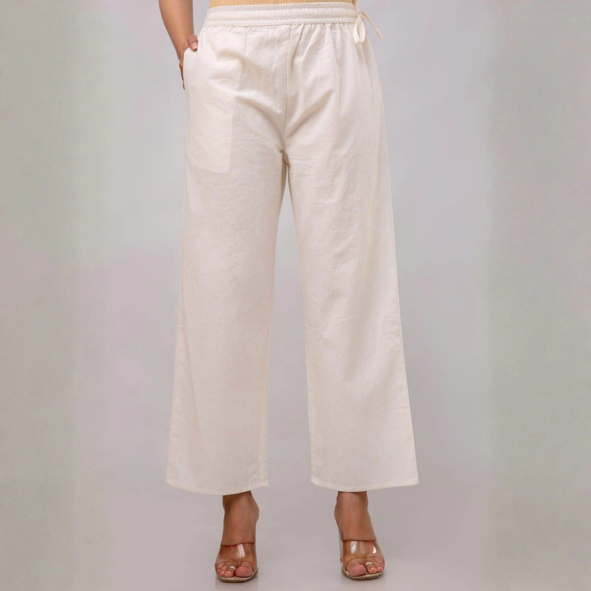 Classic Poplin Cotton Tie-Up Trousers