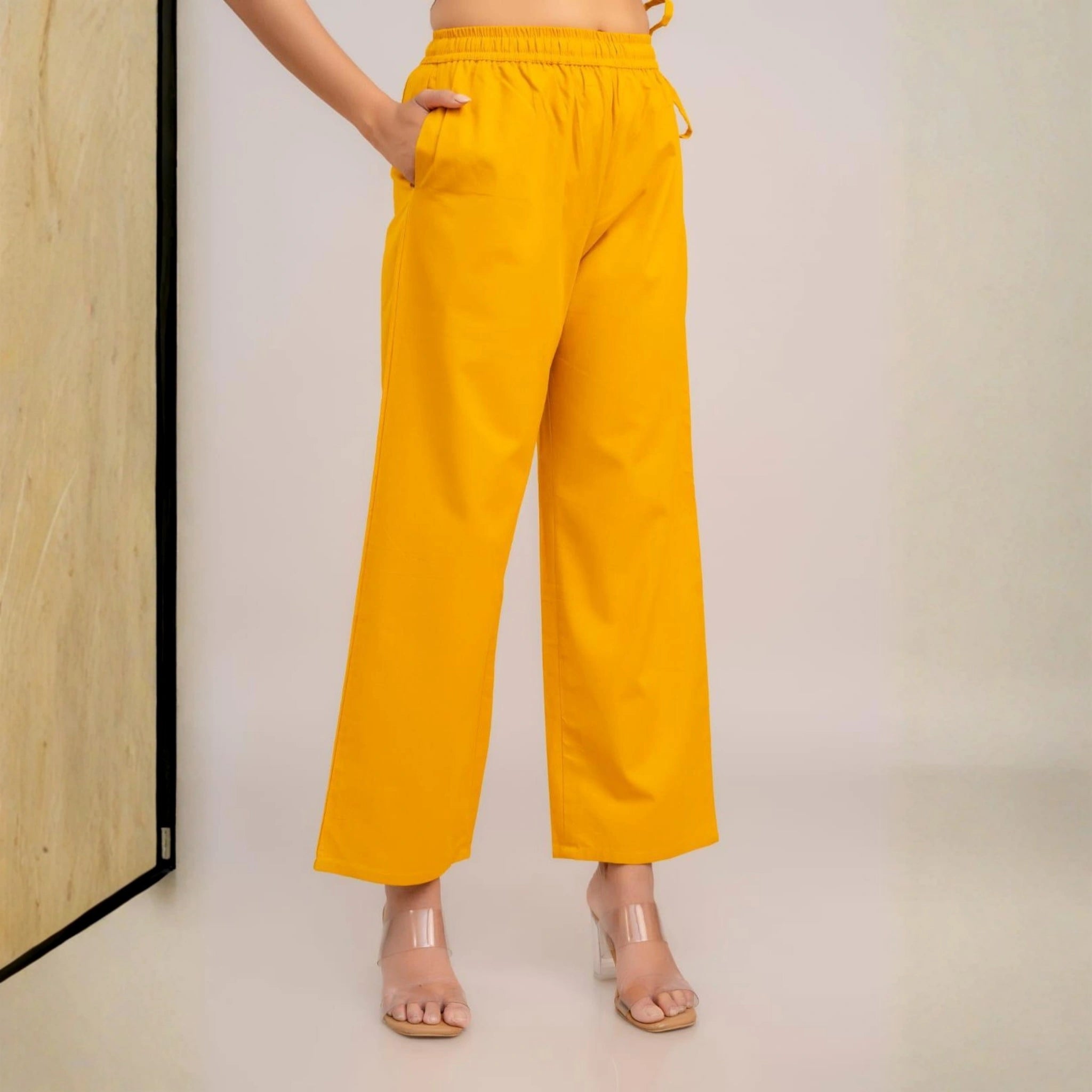 Classic Poplin Cotton Tie-Up Trousers