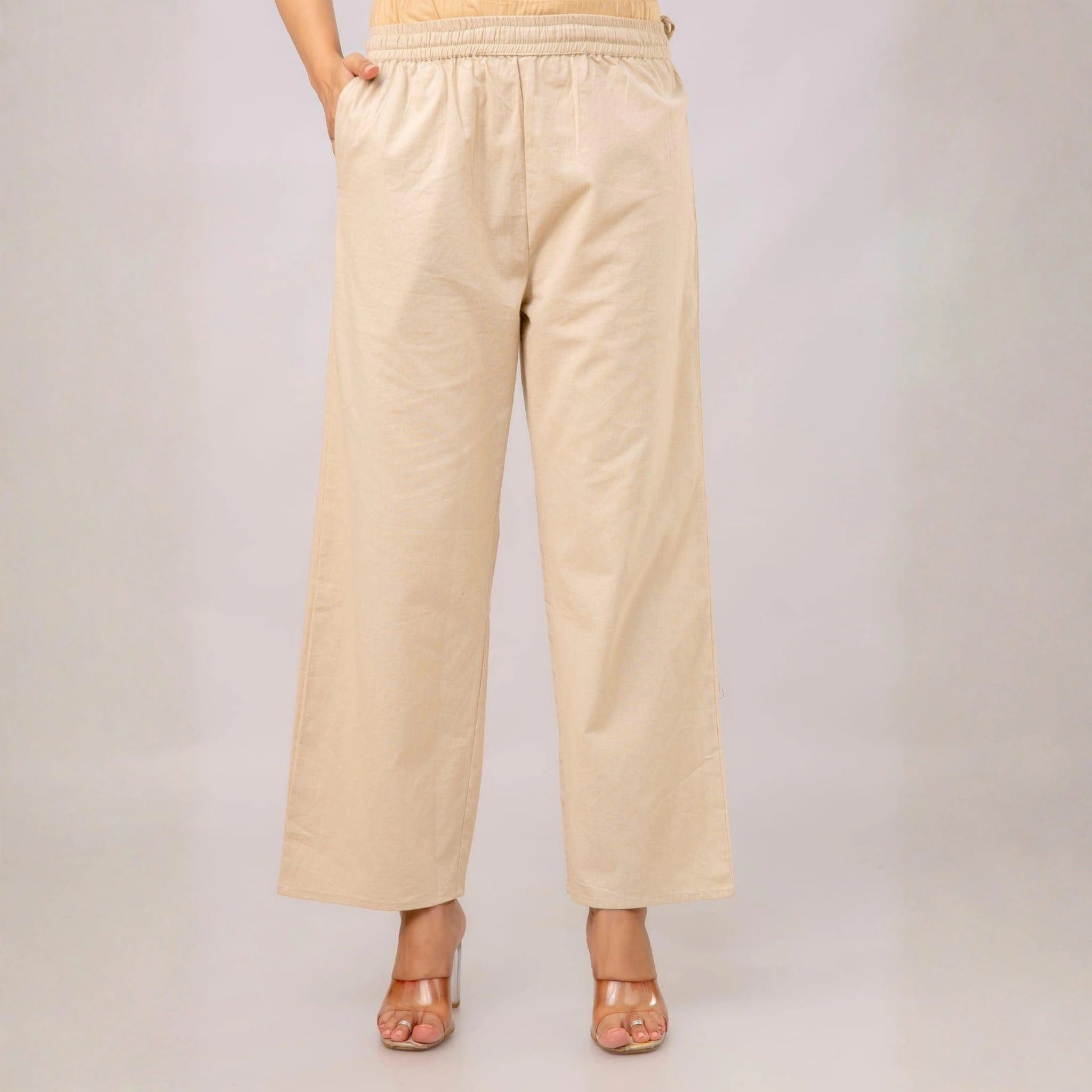 Classic Poplin Cotton Tie-Up Trousers