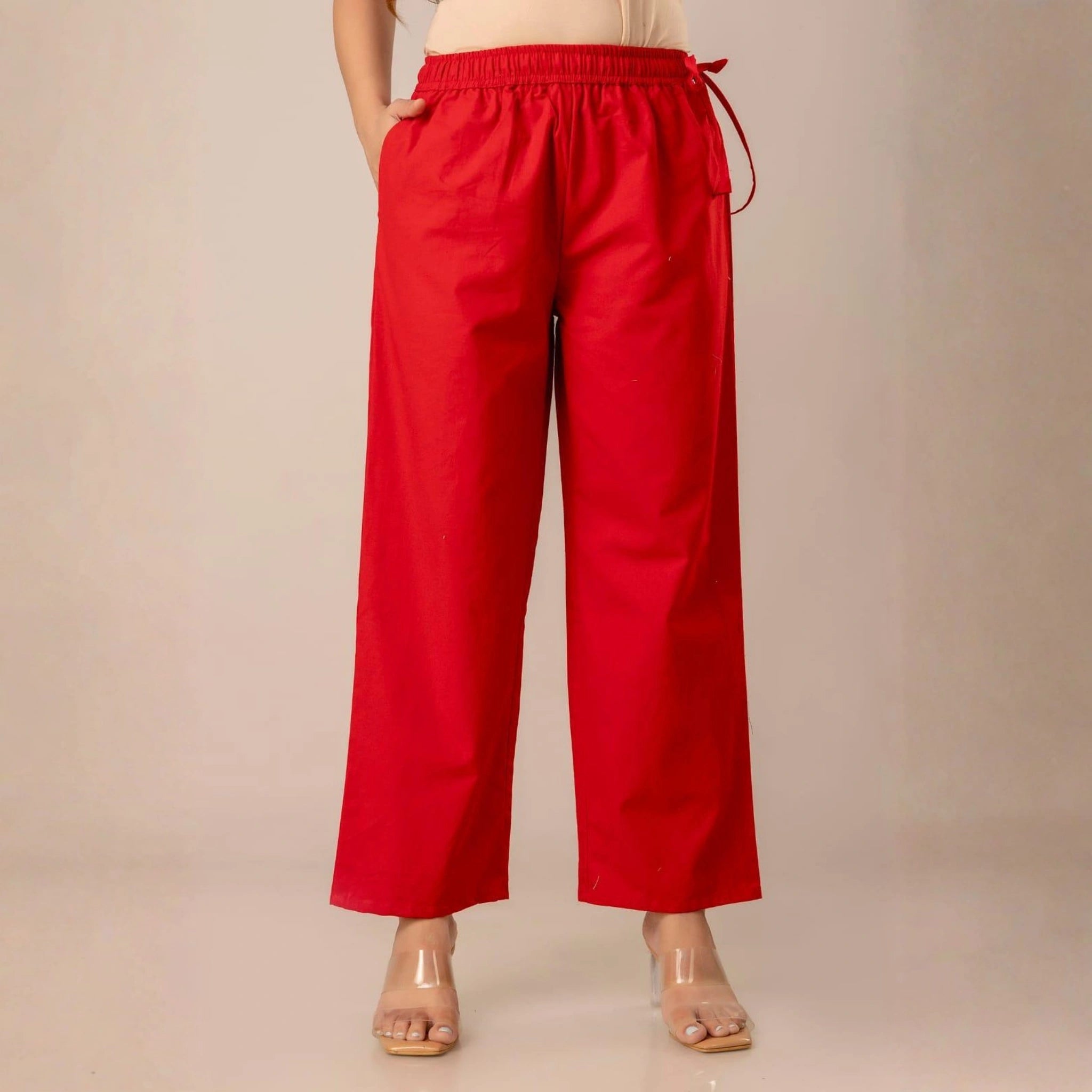 Classic Poplin Cotton Tie-Up Trousers