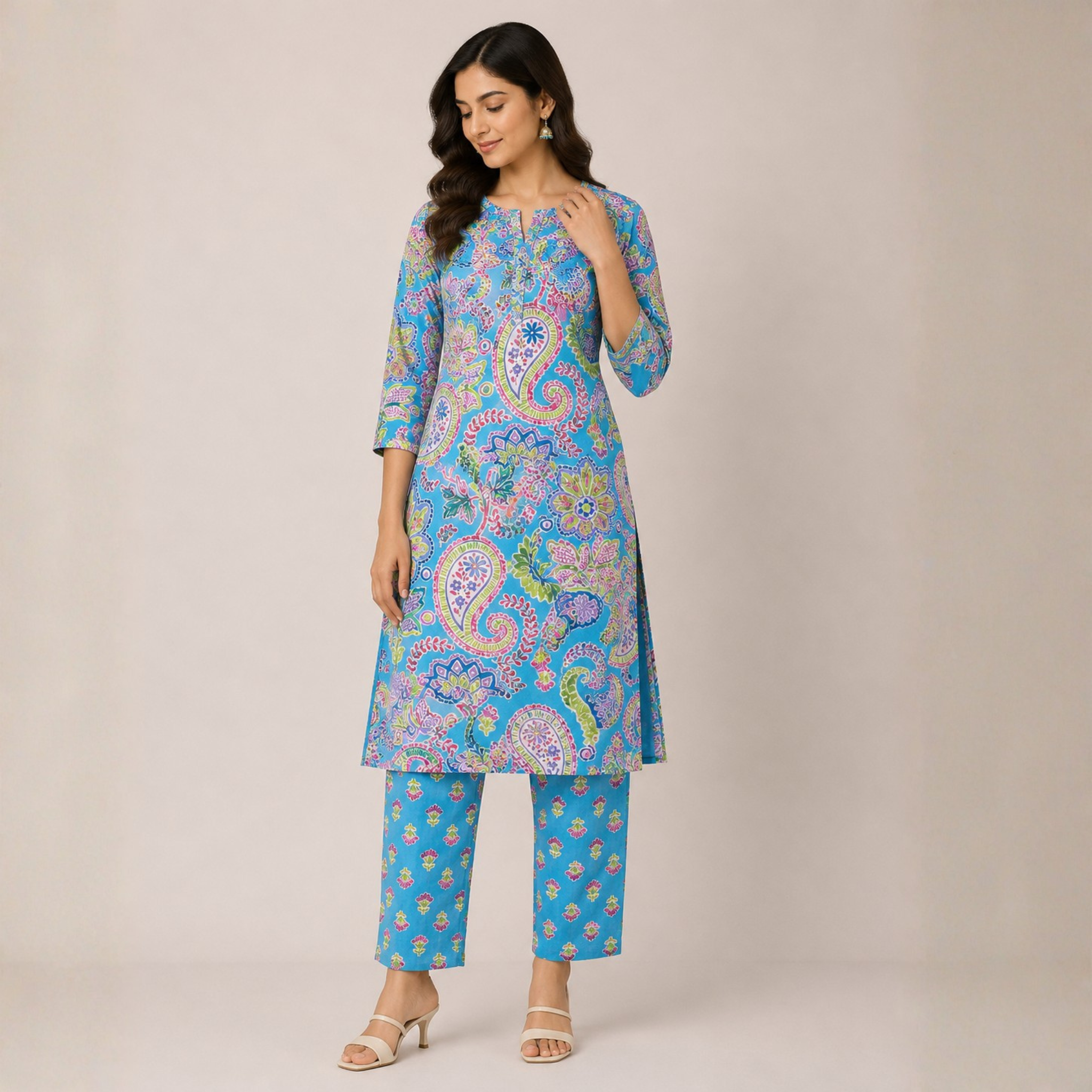Stylish Printed Kurti Pant Set