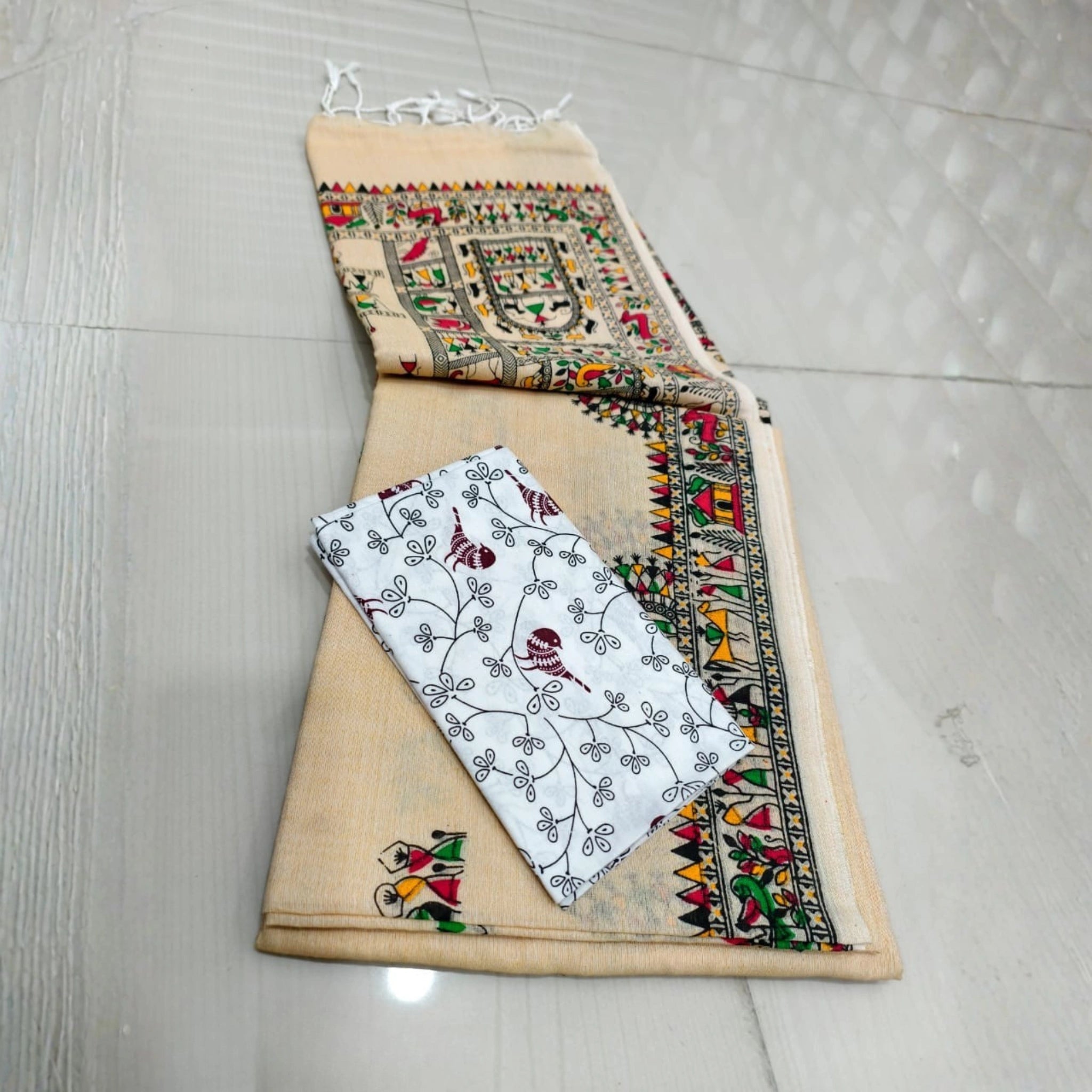 Madhubani Grace Khadi Cotton Saree