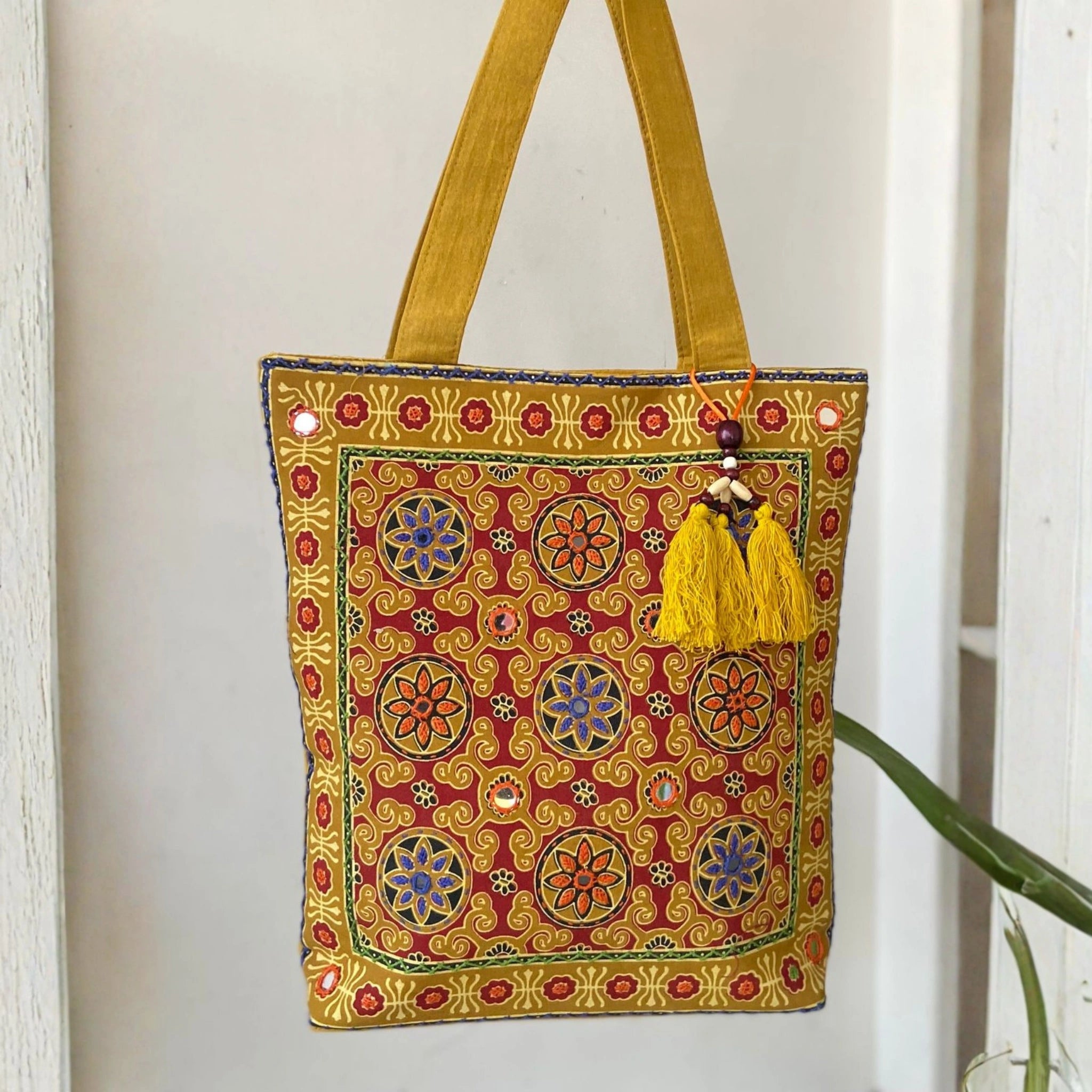 Heritage Ajrakh Embroidered Handbag