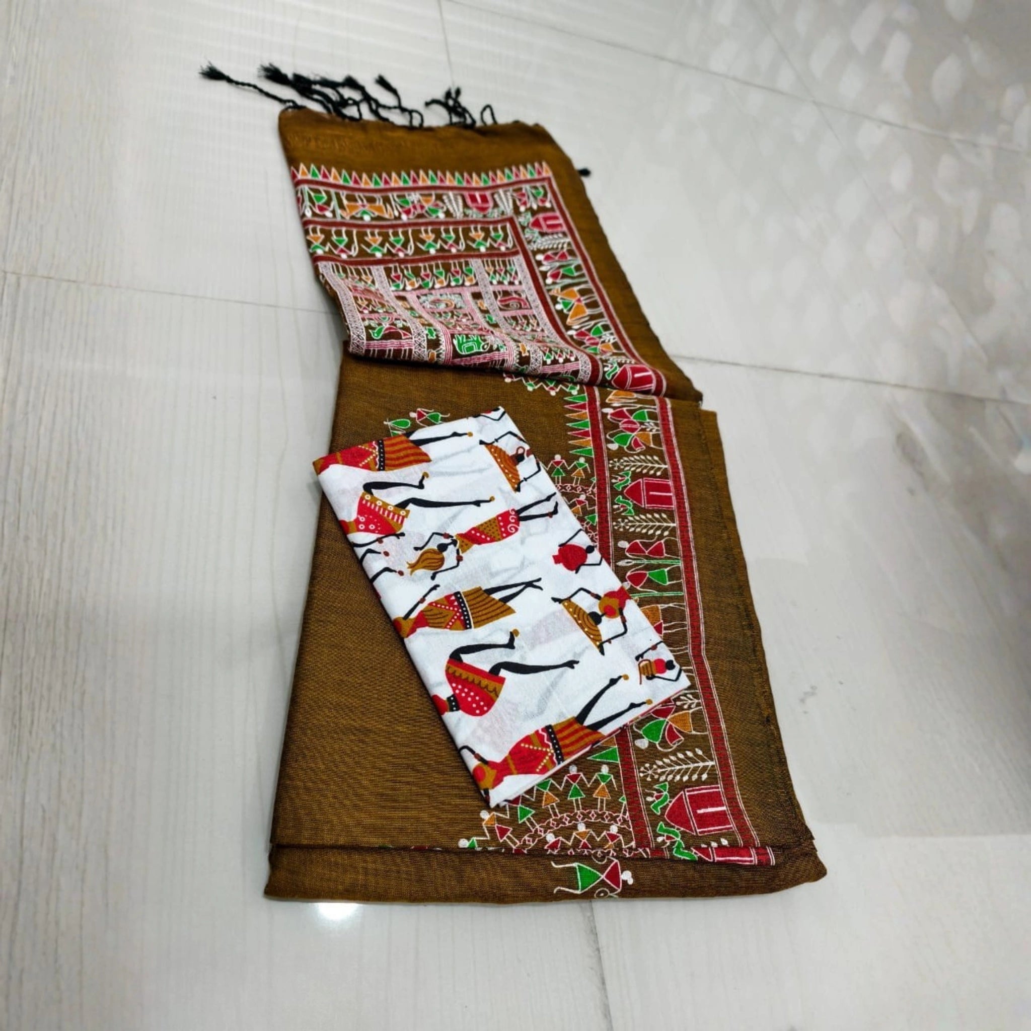 Madhubani Grace Khadi Cotton Saree