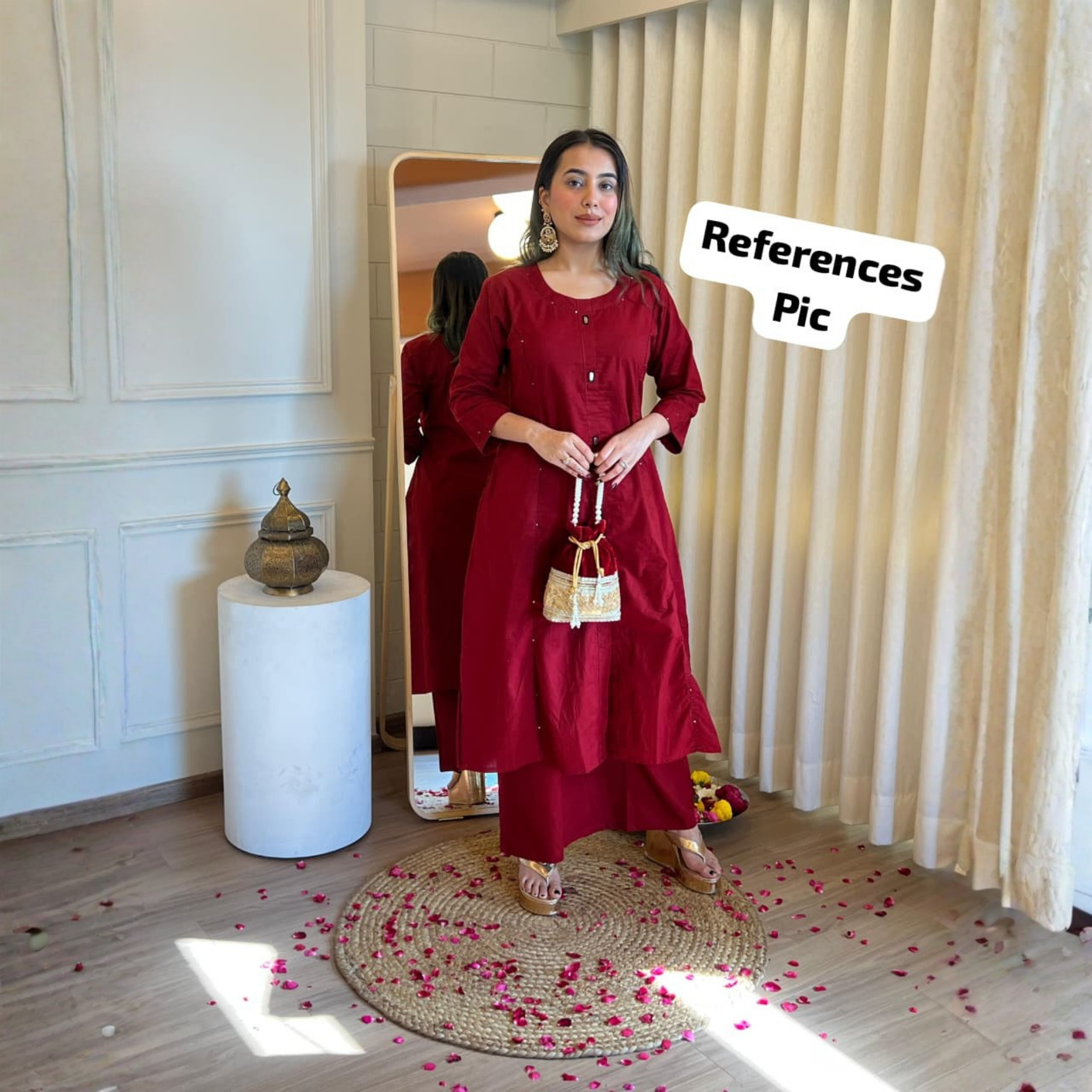 Elegant Solid Cotton Kurta Pant Set