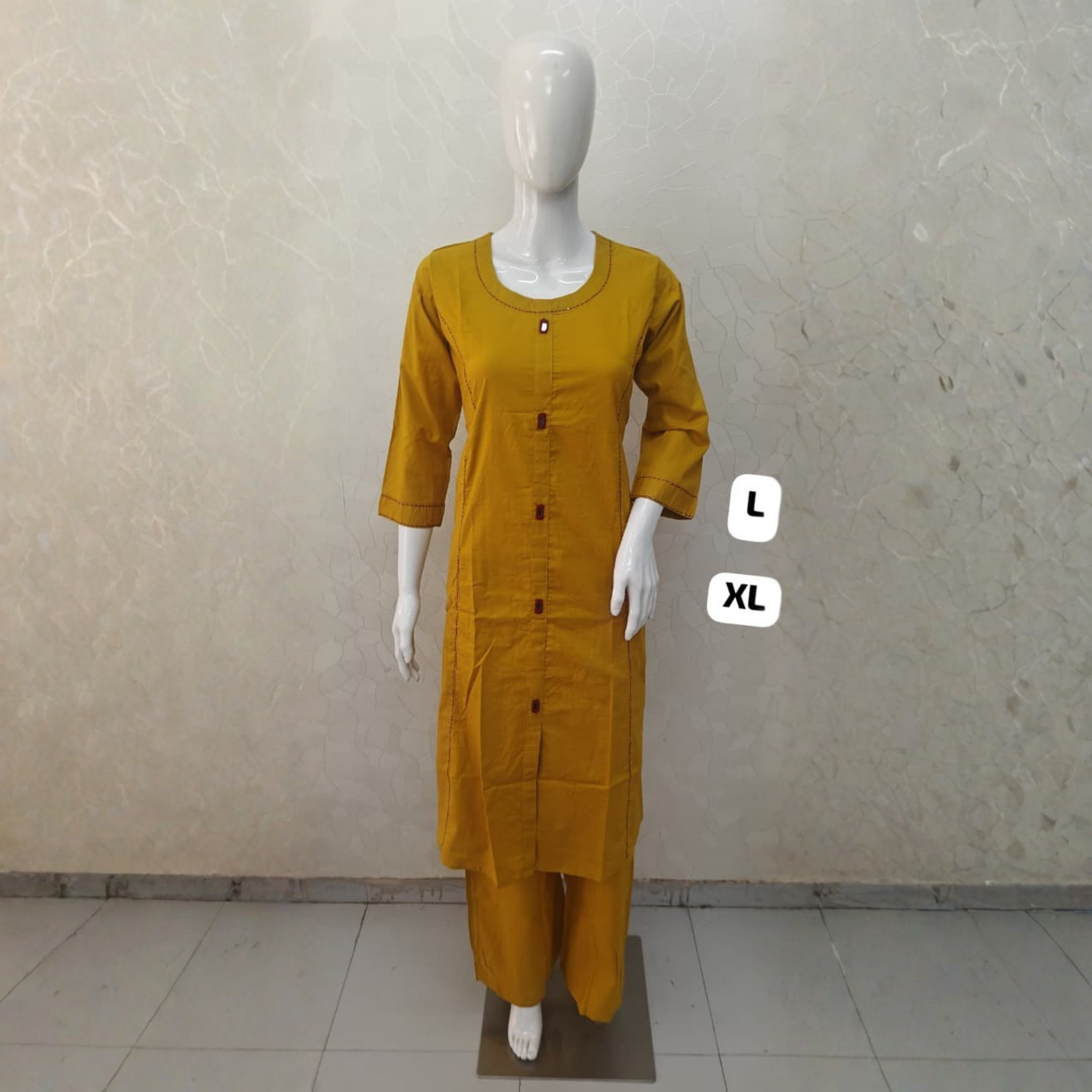 Elegant Solid Cotton Kurta Pant Set