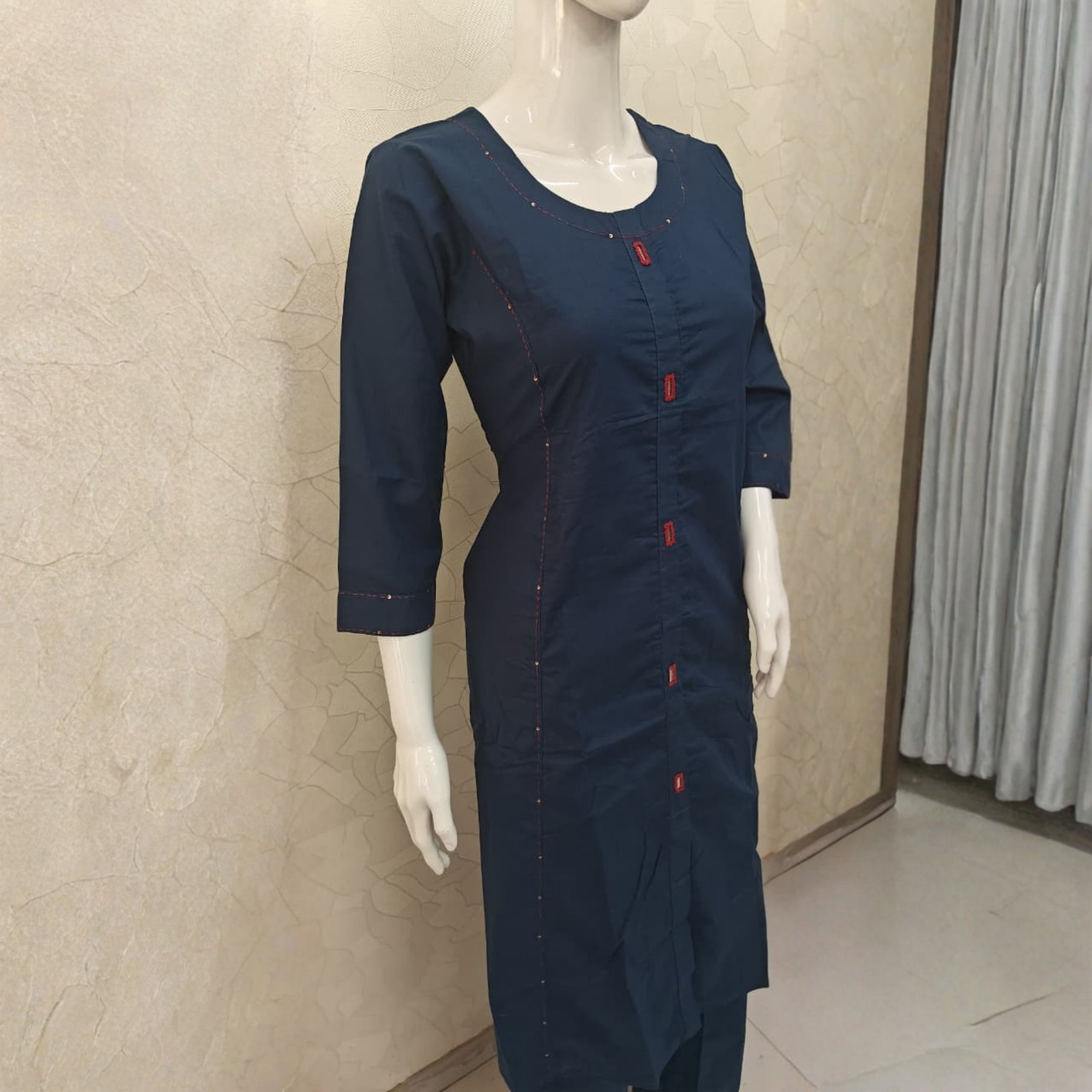 Elegant Solid Cotton Kurta Pant Set