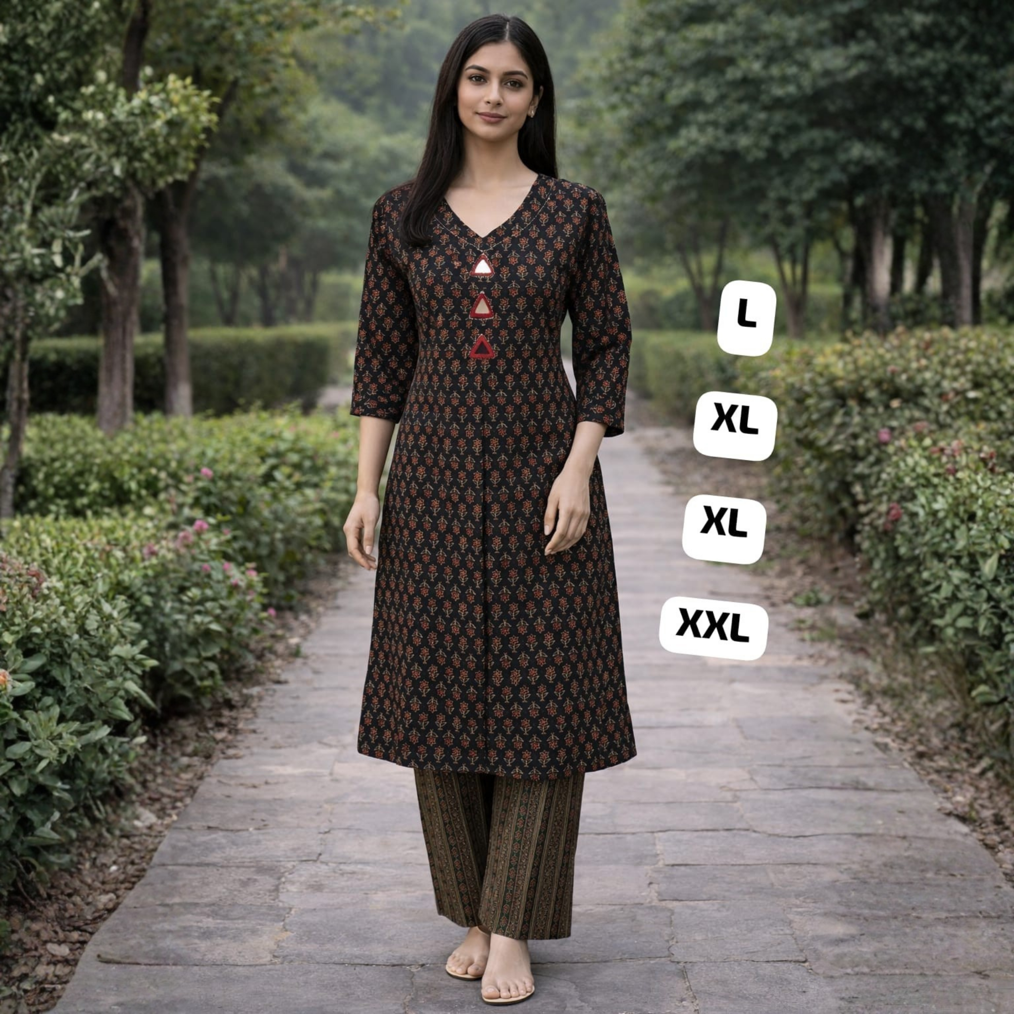 Elegant Printed Kurti with Pant Set