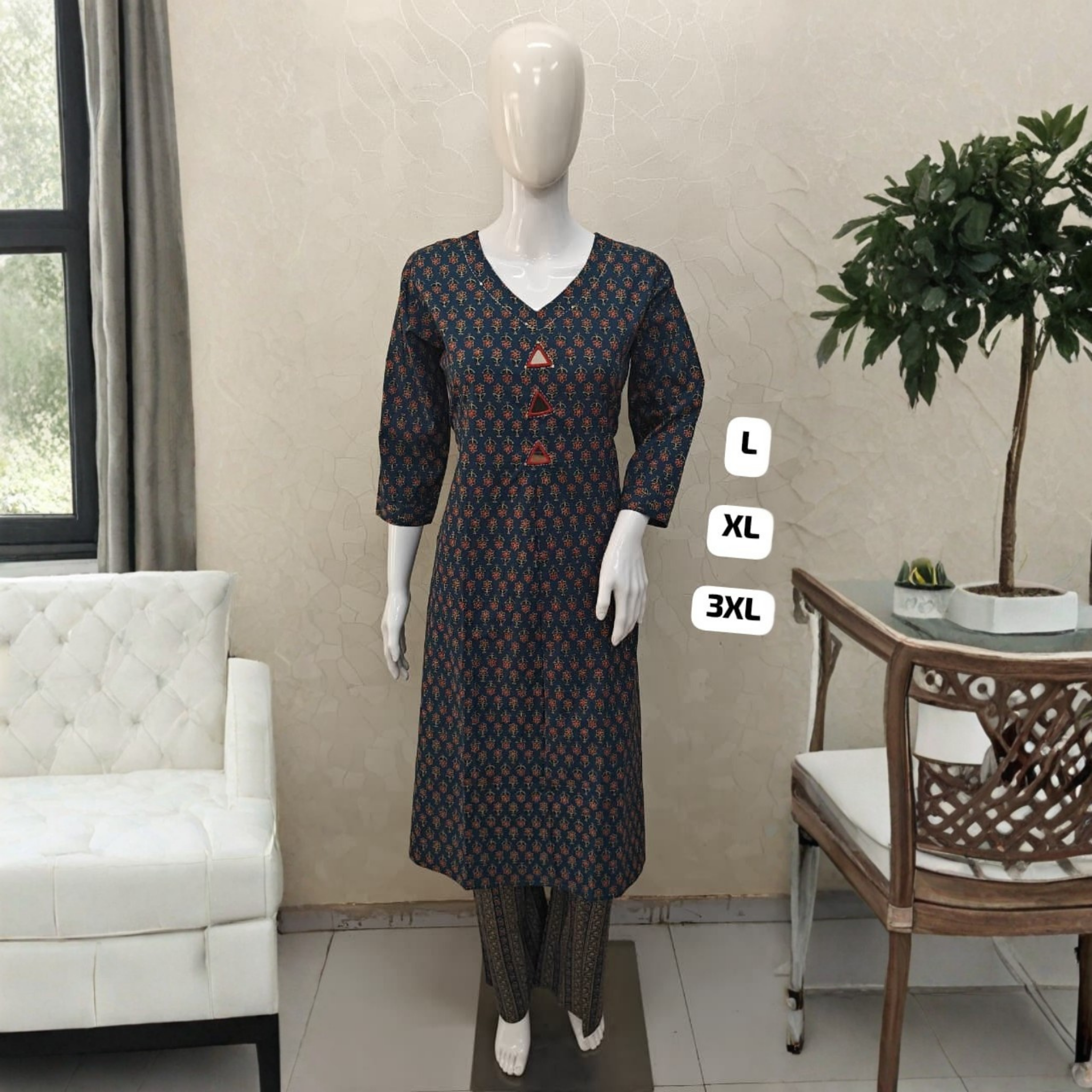 Elegant Printed Kurti with Pant Set
