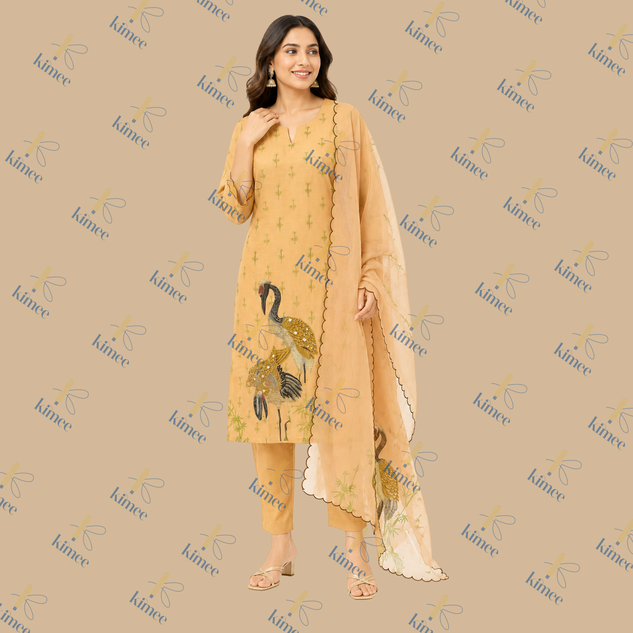 Chanderi Cotton Printed Suit Set with Dupatta